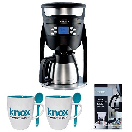 Behmor Brazen Plus Customizable Temperature Control Brew System + Knox 16oz. Mug with Spoon (2 Pack) + Descaling Powder