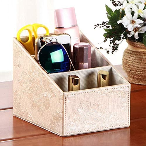 Leather Remote Control Holder Storage Container for TV Remote Phone Caddy Eyeglasses/controller TV Guide/mail/CD organizer/holder