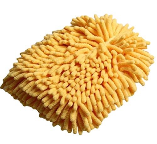 Sheng Xi Premium Microfiber Chenille Double Sided Use Wet or Dry Scratch-Free Car Wash Mitts Yellow OS