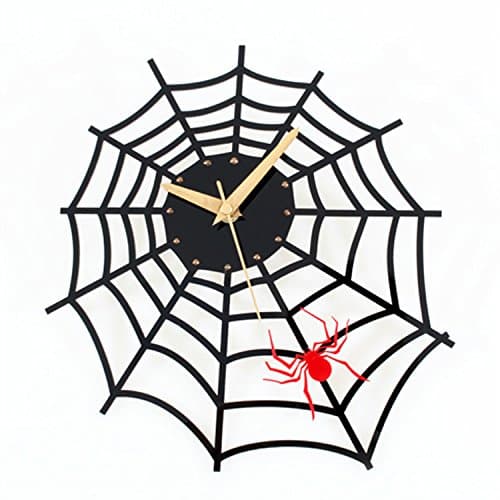 Creative Design Fashion Wall Clock Spider Cobweb Rivet Home Decor Wall Clock Silent Non-tickingWall Clock 4colors