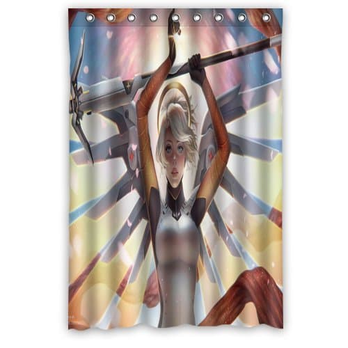 Mercy Heroes Overwatch Theme 48 x 72 inch Anti Bacterial Waterproof Polyester Shower Curtain