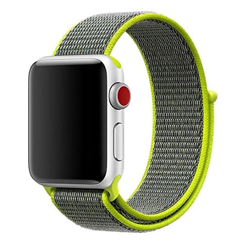 New Apple Watch Sport Loop band 38mm with Hook and Loop Fastener Adjustable Closure Wrist Strap Replacment Band for iwatch Apple Watch Series 3 /2 / 1,Flash