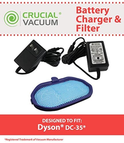 Dyson DC35 Filter &amp; DC30 DC31 DC30 DC34 DC35 DC44 DC45 DC56 DC57 AC Power Adapter Charger, Designed &amp; Engineered by Crucial Vacuum