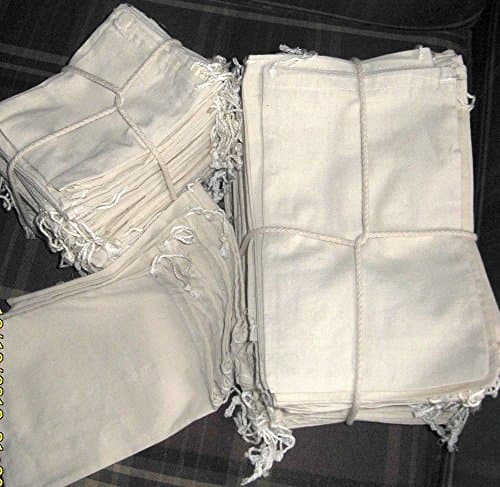 Cotton Pouch Bags with Drawstring, 5"x 7", 100 Pack