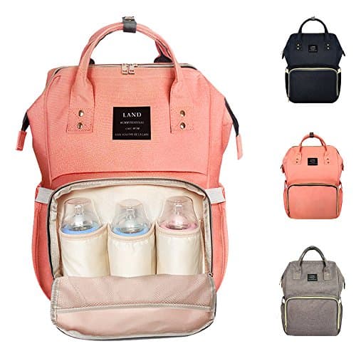Diaper Bag Large Capacity Backpack Devinpau Multi-Function Waterproof Nappy Bags for Baby Care Orange