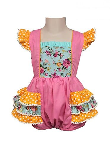 Vintage Floral Ruffle Butt Romper (9 months)