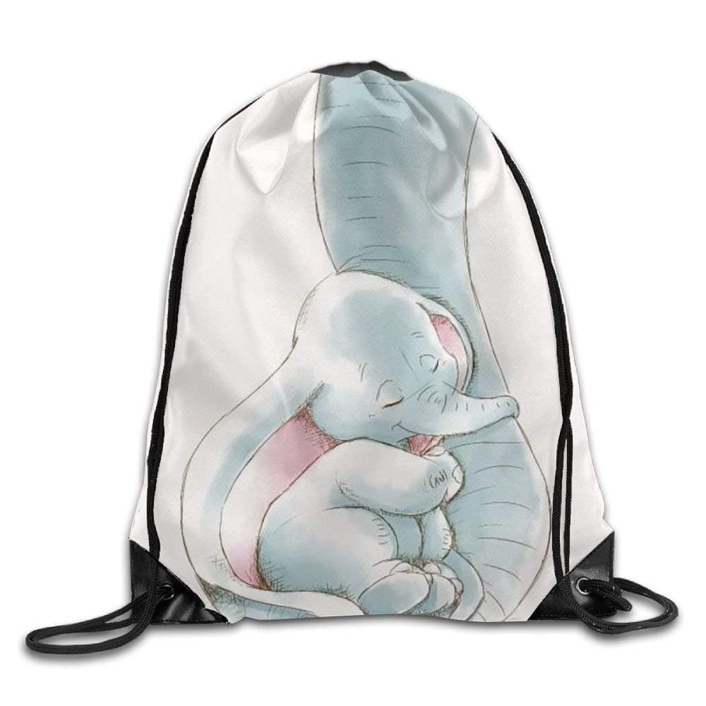 Dumbo Being Held By His Mother's Trunk Drawstring Backpack Travel Bag Gym Outdoor Sports Portable Drawstring Beam Port Backpack For Girl Boys Woman Female