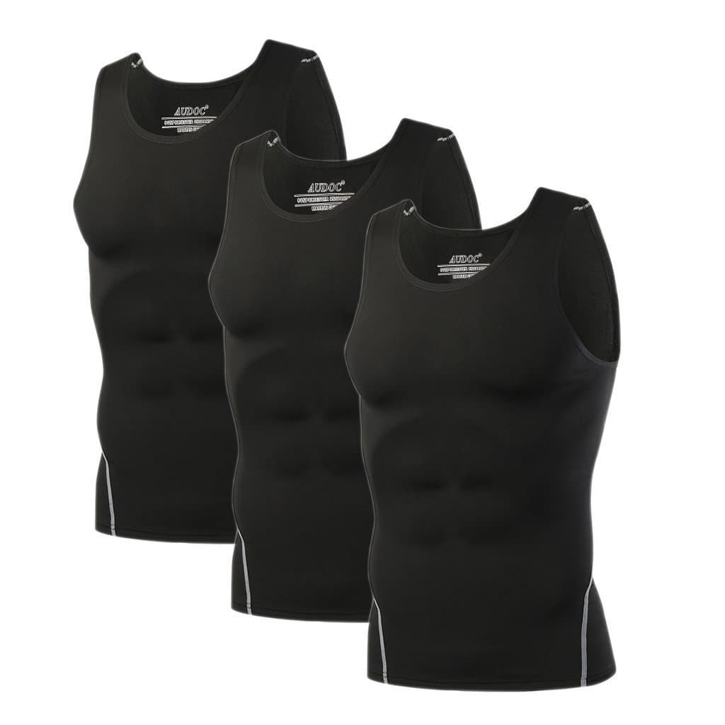 Eyark Mens 3 Pack Compression Tank Top Cool Dry Athletic Sleeveless Base Layers Shirts