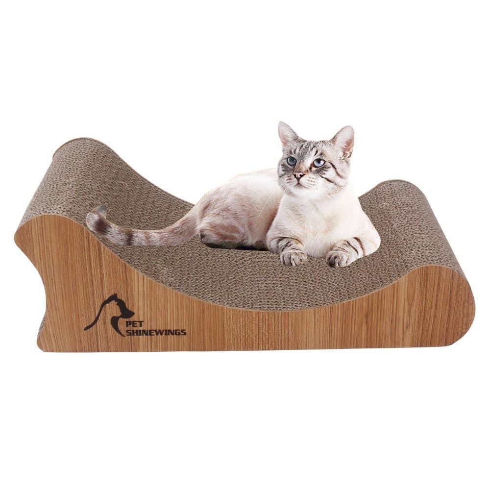 PET SHINEWINGS Basic Cat Scratcher Lounge with Catnip Scratching Board Pad Cat Toy ¡­