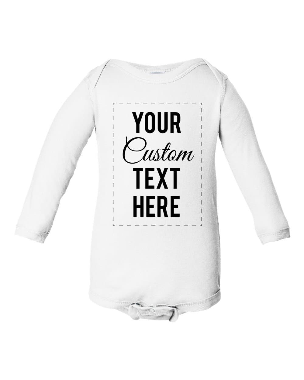 InkThread Personalized Baby Onesie Bodysuit Long Sleeve Customize with Text or Small Photo