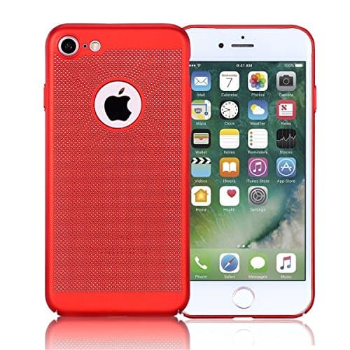 Breathing Phone Case Shockproof PC Back Covers Shell Protective Housing For Apple iPhone 7 4.7" (Red)
