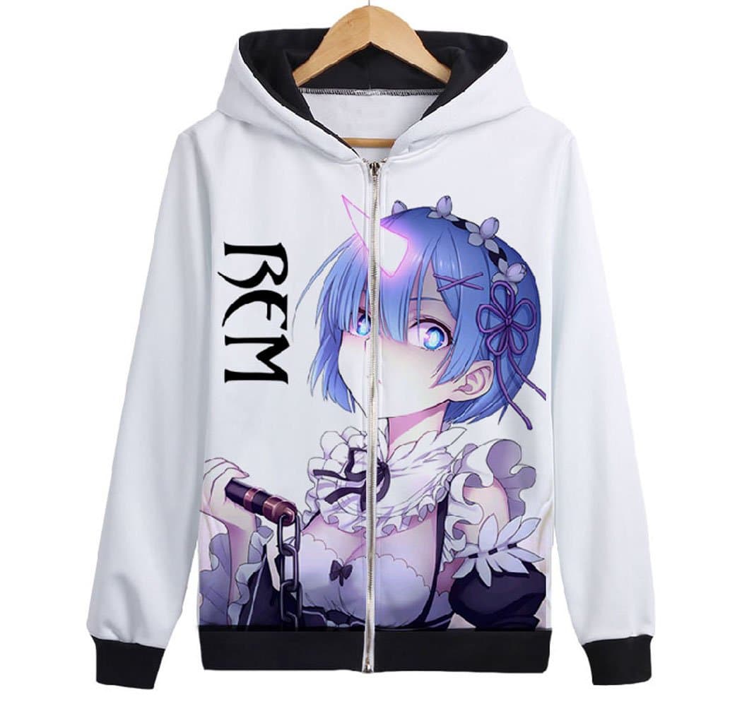 Relaxcos Re:Life In A Different World From Zero Rem Hoodie Zip Up Coat New Medium