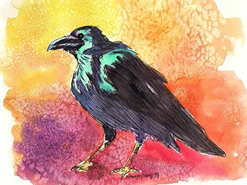 "Nevermore" Raven Watercolor Print