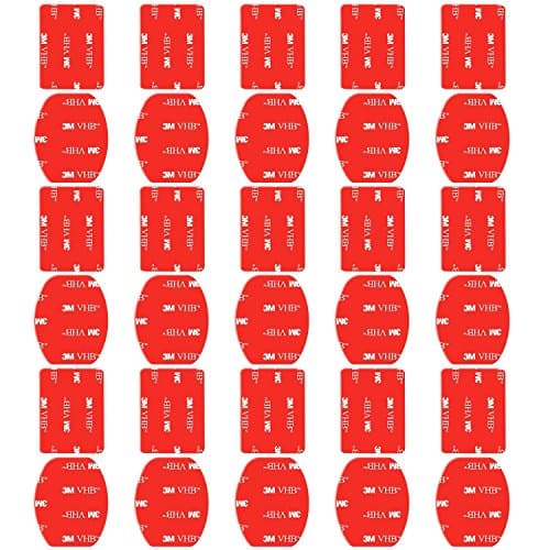 Feelones 16-Pack Double Side Helmet Adhesive Sticker Flat and Curved Pads Mounts for GoPro Hero 3 3+ 4 5 SJ4000 5000 6000 DBPOWER AKASO VicTsing APEMAN WiMiUS Rollei Campark Sony Sports DV and More