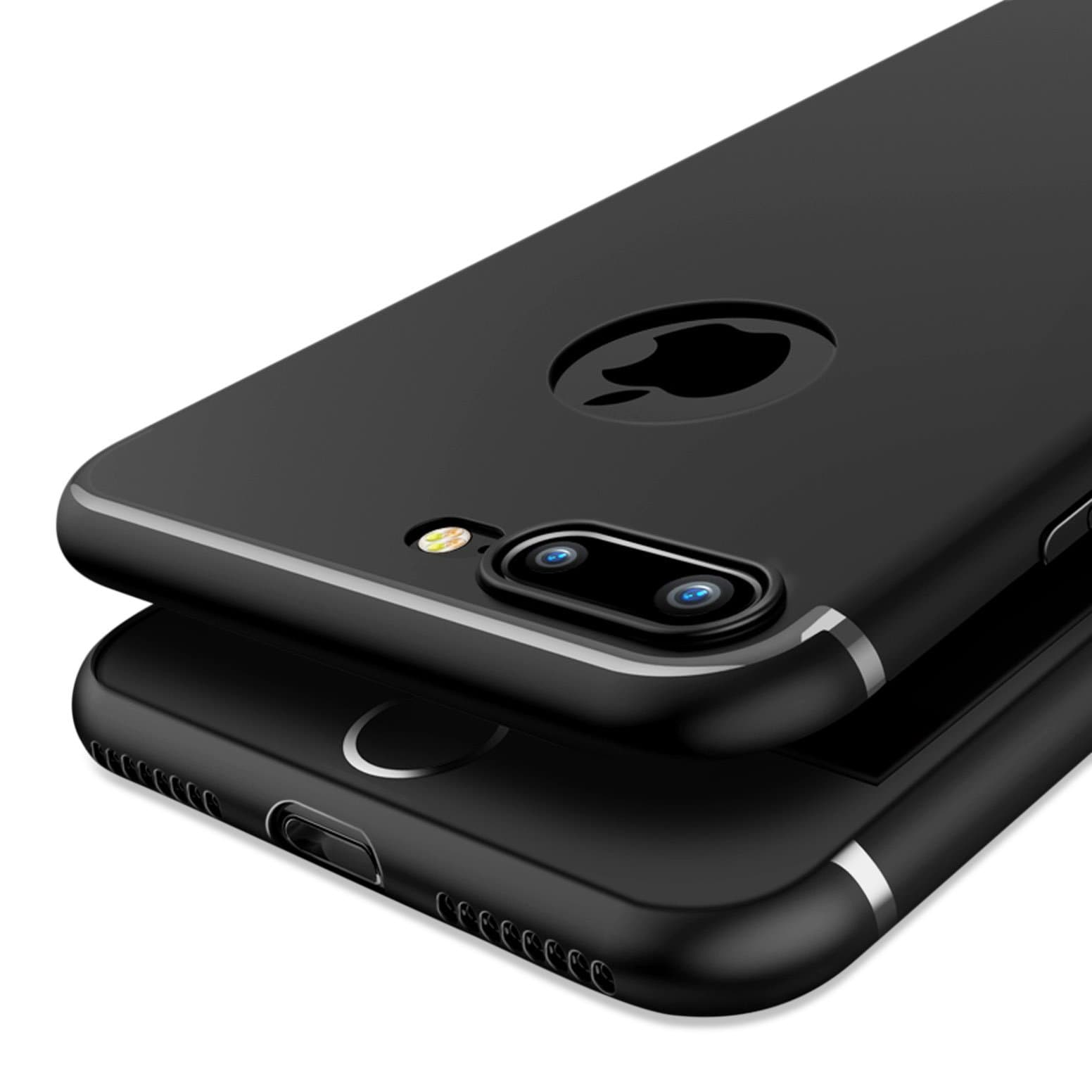 iPhone 6 Case, iPhone 6s Case, OWM [Ultra Thin 0.6mm] Designer Slim Light Soft Skin Grip Silicone Case for iPhone 6s / iPhone 6s Phone Cover with Screen Protector (Black with Logo Hole)