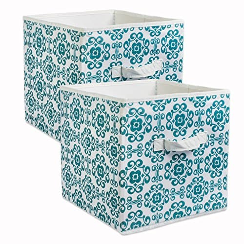 DII Non Woven Polyester, Scroll Storage Bin, Small, Teal