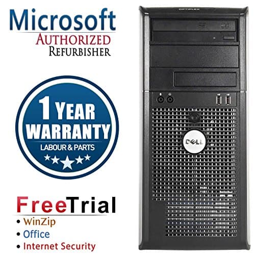 Dell 760 Business High Performance Tower Desktop Computer PC (Intel C2D E7600 3.0G,2G RAM DDR2,80G HDD,DVD-ROM,Windows 10 Home Premium)(Certified Refurbished)