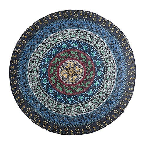 The Coloful Storm Branded Mandala pattern, Beach Throw, Yoga Mat, Picnic Mat , Table throw (Blue)
