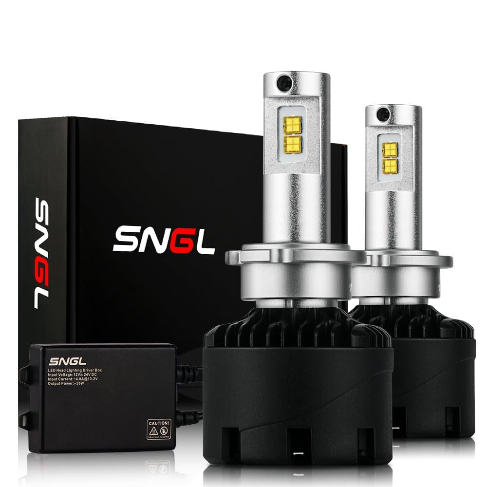 SNGL D4R D4S D2R D2S LED Headlight Bulb Low Beam/High and Low Beam Super Bright - 110w 12,400Lm - 6000K Bright White