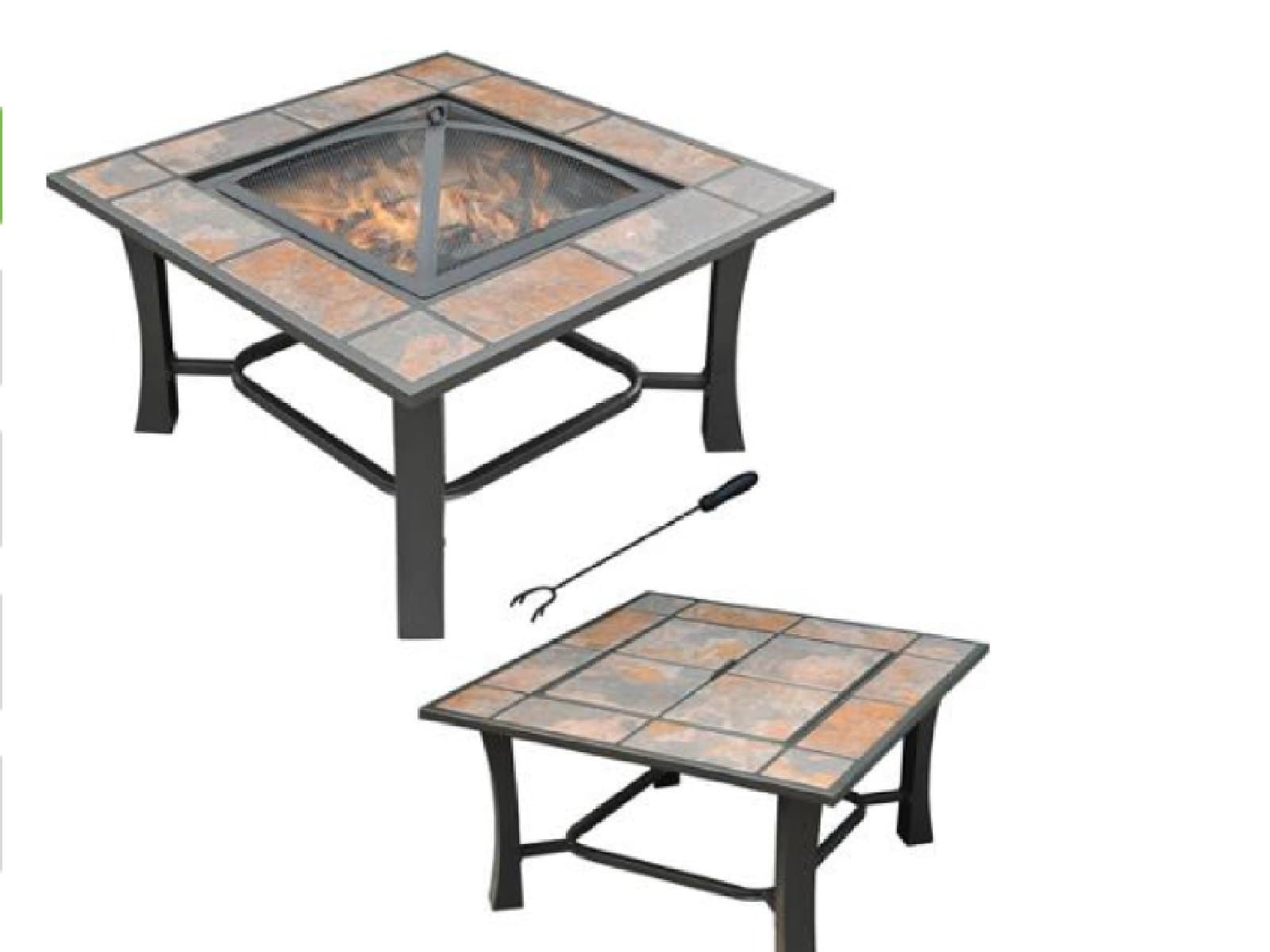 Outdoor Table Top Fire Pit Coffee Table W FREE Cover