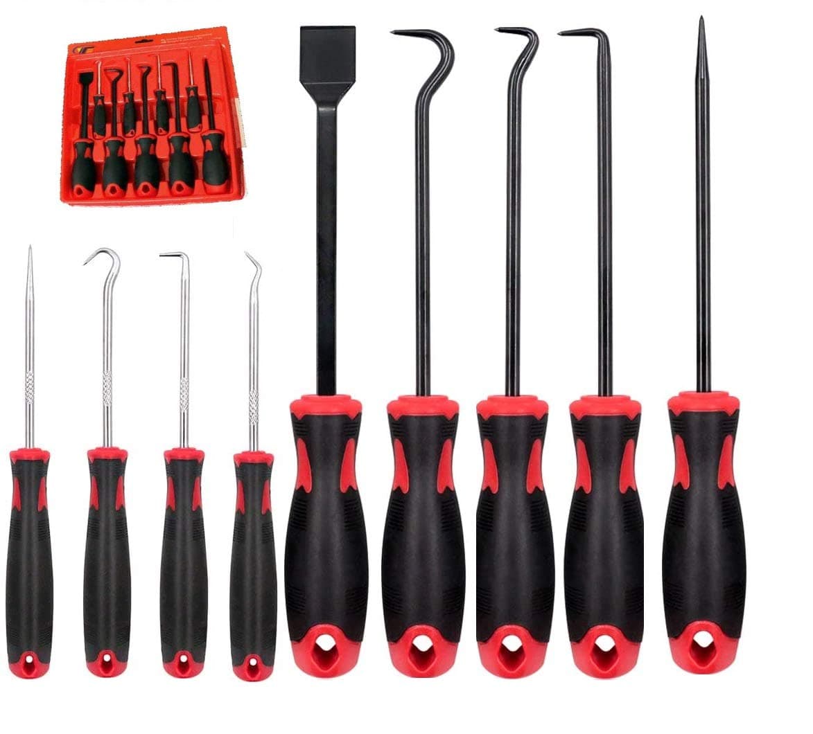Fpz 9Pcs pick set tools Precision Pick & Hook Set with Scraper, Automotive & Electronic Hand Tools Precision Hooks Puller Remover Hook and Pick Set for Oil Seal or O-rings Removal tool pick set small