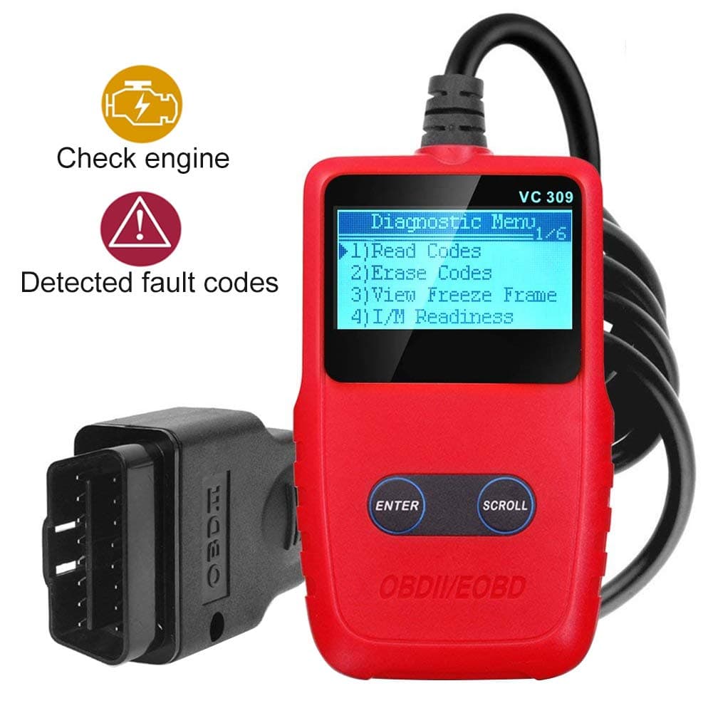 OBD2 Scanner, CAN OBDII Code Reader Check Car Engine Light Fault Codes Readers, Car Diagnostic Code Reader Tester Automotive Scanner Tool for all EOBD/OBD II Protocol Car Support Multi-Languages