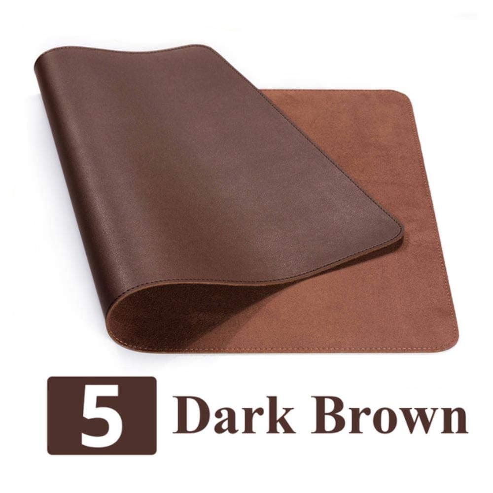 1Pcs Double-Side Portable Large Mouse Pad Gamer Waterproof PU Leather Suede Desk Mat Computer Mousepad Keyboard Table Cover for Dota,Dark Brown,100 X 50 cm