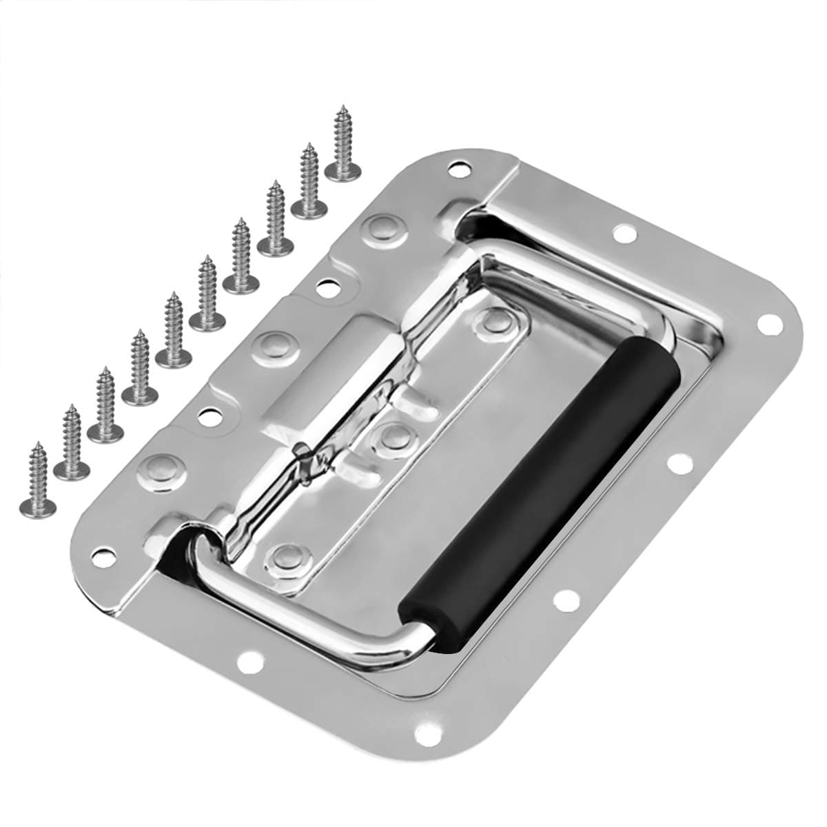 GBGS 8 Pack Spring Loaded Recessed Pull Handle with PVC Grip , 220 lbs/Unit Heavy Duty for Flight Cases,Speaker Cabinets, Microscope Cases,Custom Boxes