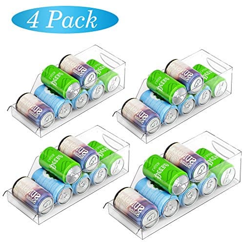 Alanda Refrigerator Storage Container Fridge Bins and Freezer Organizer Kitchen Organizer Pantry Cabinet for Soda Can Beer Can Soft Drinks 4 Set