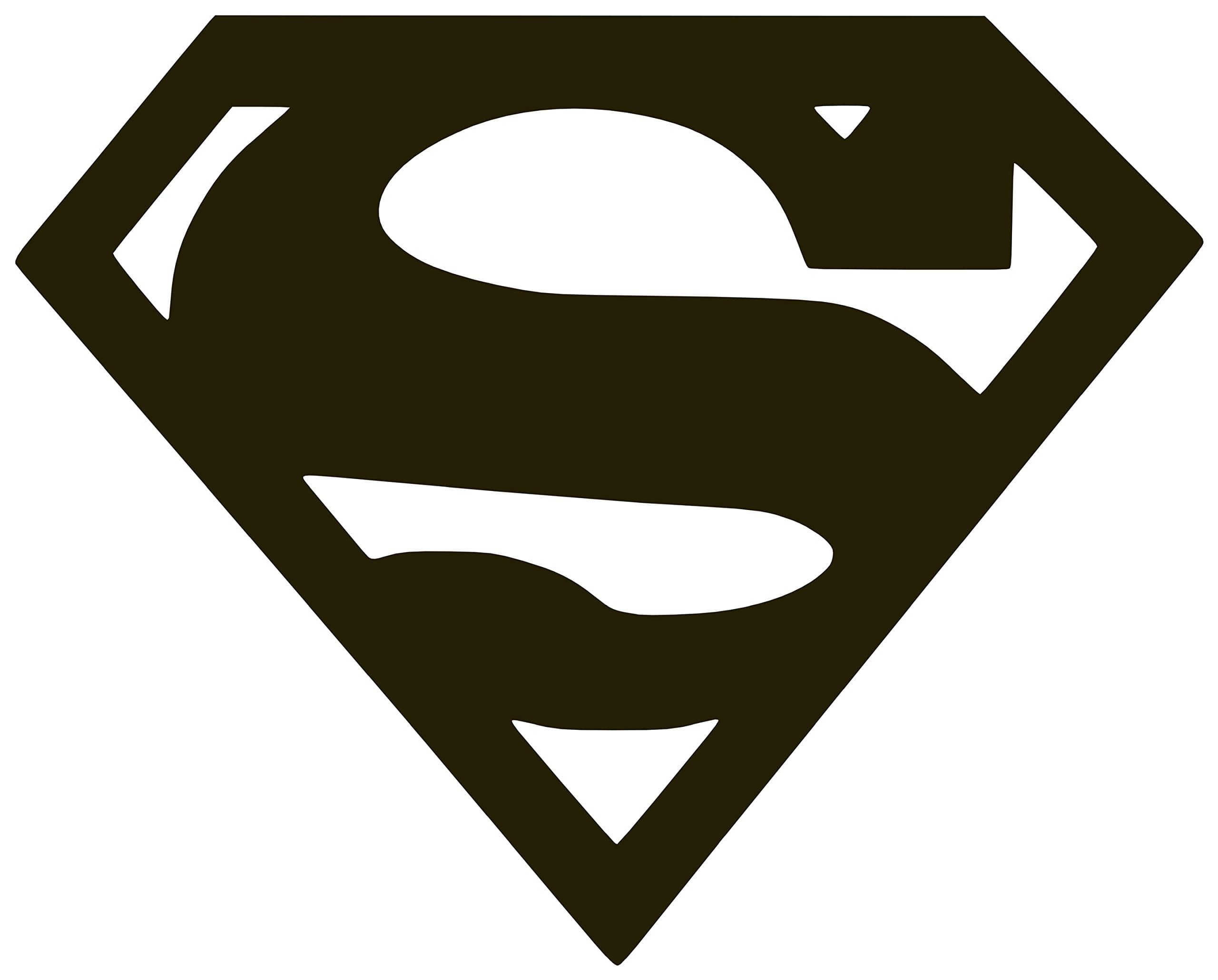 Devonpro Superman Logo Vinyl Sticker Decal (Black, 6" x 4.8")