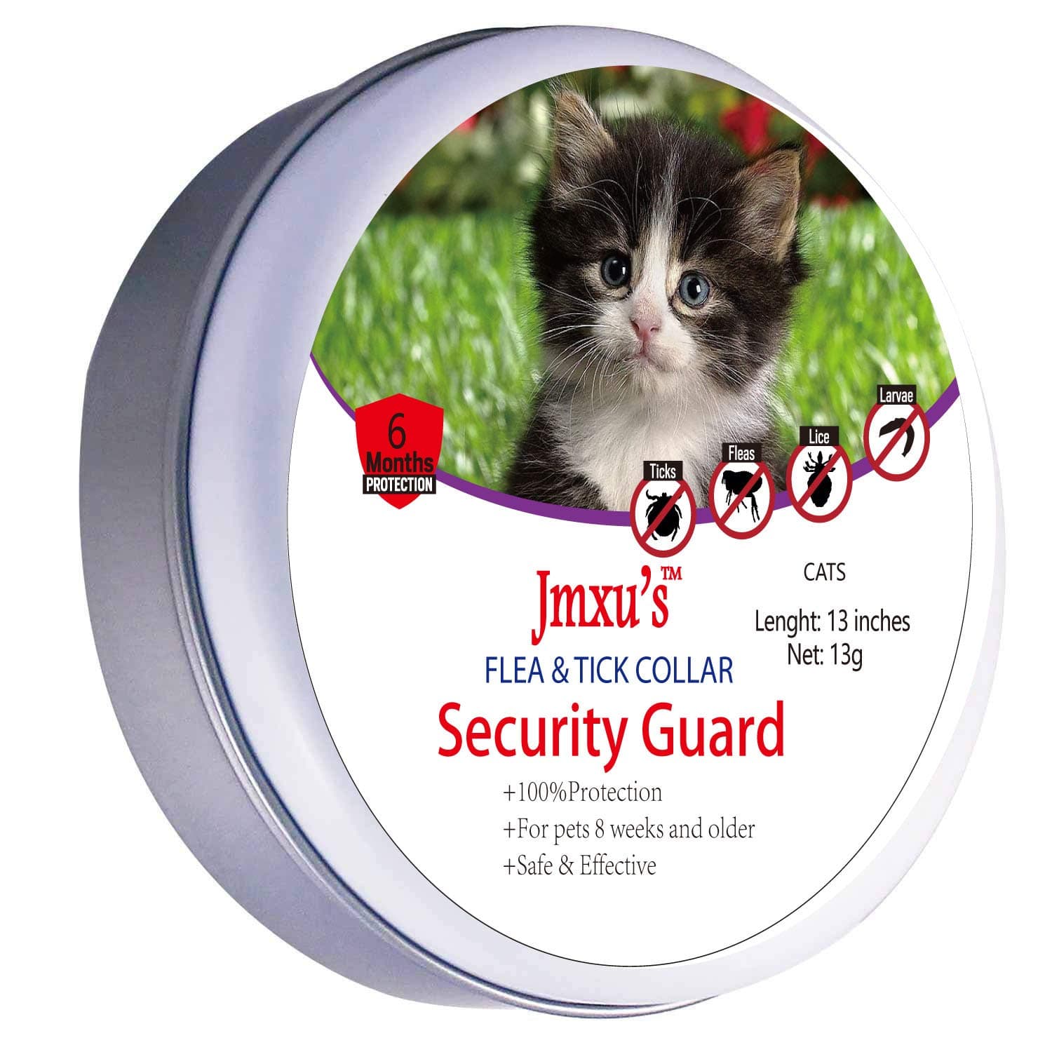 Flea and Tick Collar for Cats Tick Collar for Flea Treatment Prevention Control One Size Fits All 6 Month Protection (Cat 6 Month Protection)