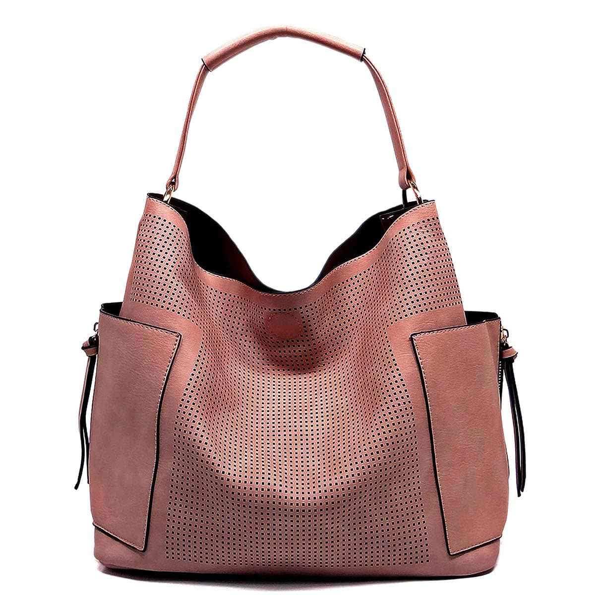 Le Miel Perforated Side Pocket Tote w/Inner Pull-out Crossbody/Pouch