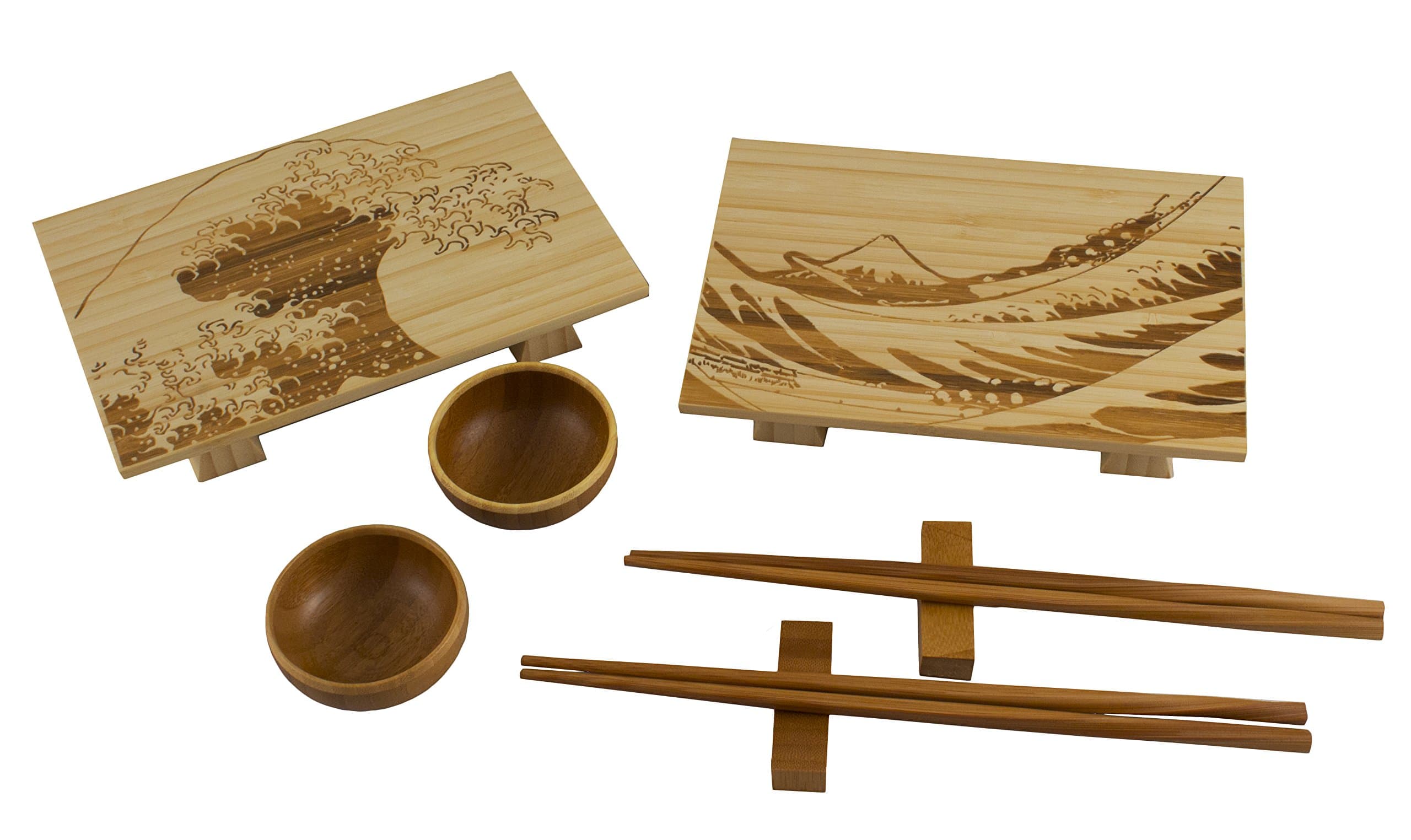Totally Bamboo Wave Sushi Set, Light
