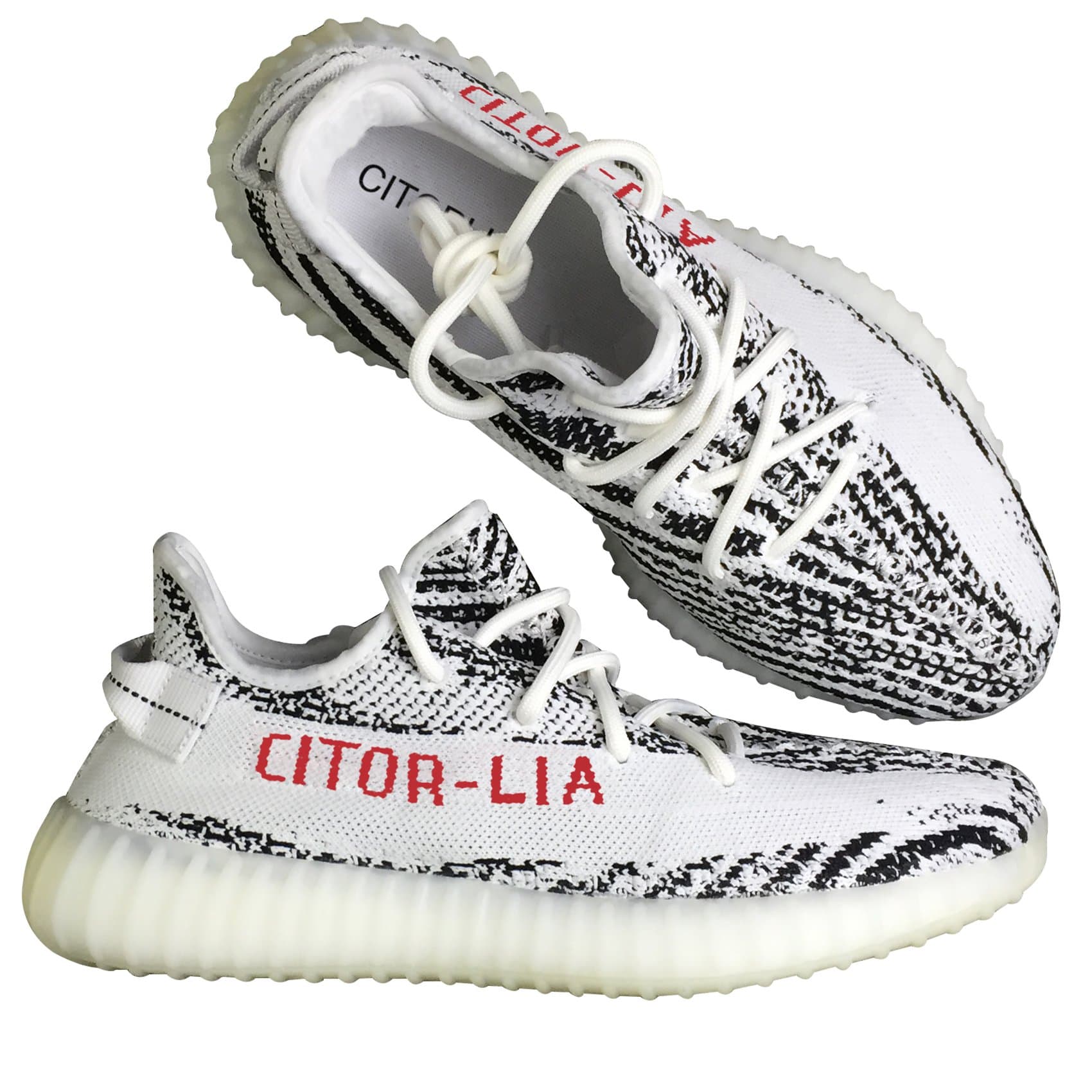 Unique Fashion Design White Zebra Pattern Elite High End Valuable Shoes (US9.5(M))