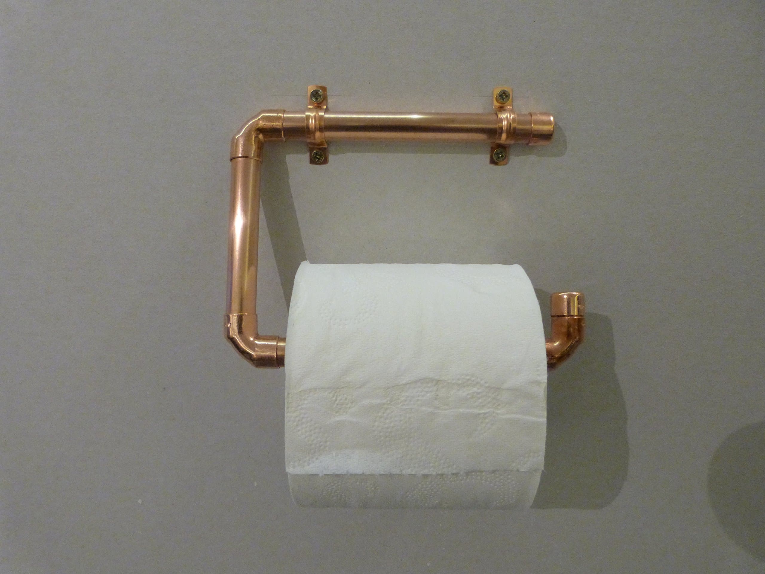 Copper toilet roll holder