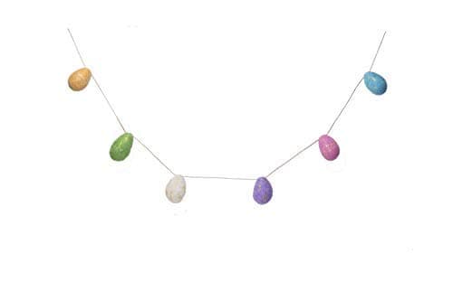 De Kulture Handmade Premium Wool Felt Easter Stuffed Egg Garland Eco Friendly Eastertide Wall Hanging Home Office Wedding Party Holiday Decoration Banner |48 Inch