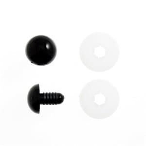 Trimits Toy/Craft Safety Solid Black Eyes: 12mm - 6 Per Pack