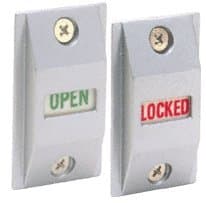 CRL Aluminum Finish Lock Indicator Set Slide Down = "LOCKED"