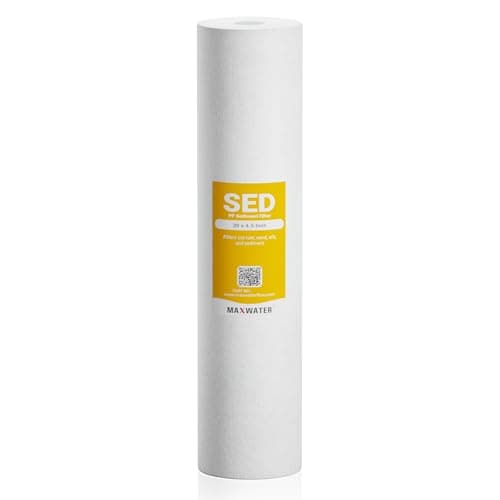 Max Water 10 Micron 20 x 4.5 Sediment Filter 20 inch Whole House BB Water Filteration System Replacement Compatible Cartridge DGD-5005-20, FP25B, AP810-6, FPMB5-20, P5-20, 155358-43, SDC-45-2005