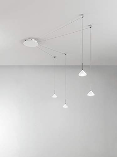 Fabas Luce Isabella LED Cluster Pendant Ceiling Light White Glass