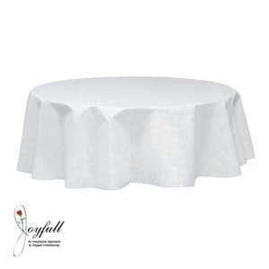 Joyfull Linen-look 84" Round Table Cover, Disposable