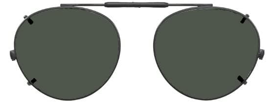 Visionaries Polarized Clip on Sunglasses - Round - Black Frame - 47 x 42 Eye