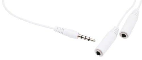 107116 Headphone Splitter with Separate Volume Controls, White