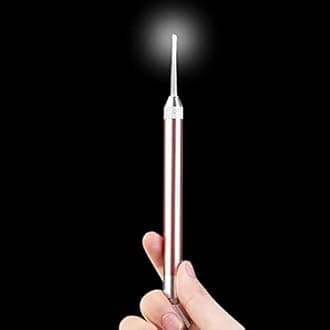Ear Wax Removal Kit, Ear Pick Earwax Removal Tool, Ear Cleansing Tool Set, Stainless Steel Ear Wax Remover with LED Lights and Magnifier, Reusable Ear Curette Wax Removal Set for Children & Adults Ro