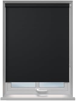 Home In Style 4U Roller blinds Thermal Blackout Roller blind - Trimmable UV Protection Child Safe Home Office Window Blinds Room Darkening Shades Black Blind 180cm wide x 210cm drop