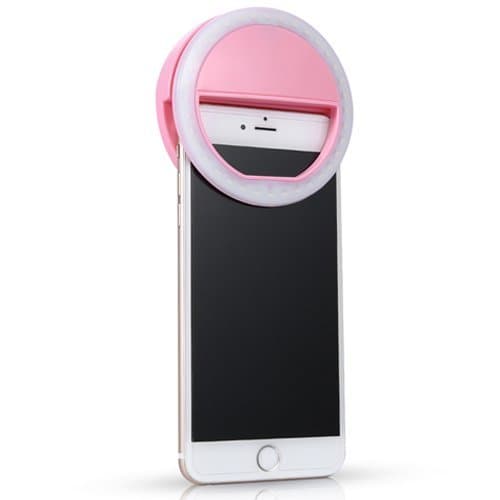 Cage Sents Selfie Ring Light Camera Rechargeable Battery 36 LED Laptop iPad Photography All Smart Phones iPhone summing Tablet 3-Level Brightness Clip on Night Day Darkness Pink