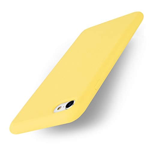 Yajuhoy iPhone 8 Case/iPhone 7 Case, Liquid Silicone Gel Rubber Case Soft Microfiber Cloth Lining Cushion Compatible with Apple iPhone 8 (2017) / iPhone 7 (2016) - Yellow