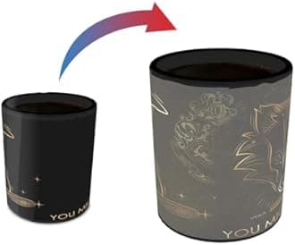 Morphing Mugs Harry Potter – Celestial Hogwarts Houses – Hufflepuff – Sorting Hat – 16 oz Large Ceramic Heat Sensitive Clue Mug – Full image revealed when HOT liquid is added