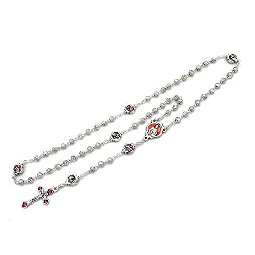 Catholic Rosary Beads with Metal Keepsake Gift Box Set