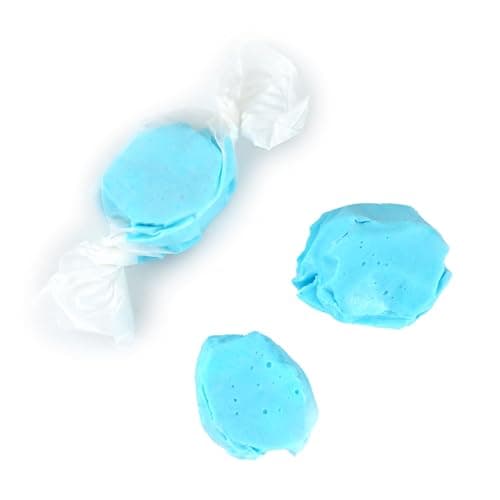 Blue Raspberry Salt Water Taffy, 1 Pound Bulk Bag, Blue Taffy, Individually Wrapped Blue Candy